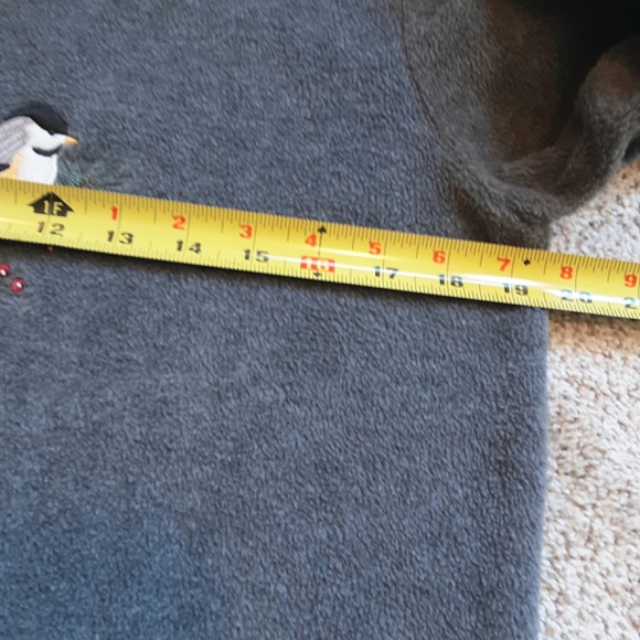 Gray Chickadee Long Sleeve V-neck Fleece Sz S - Picture 7 of 12